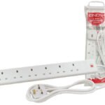 Lindy 5m 6-Way UK Mains Power Extension, White