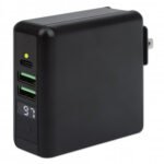 Manhattan 4-in-1 Travel Wall Charger and Powerbank 8,000 mAh, USA/UK/Euro 2-pin Plugs, Output: 1x USB-C, 2x USB-A ports and Wireless Charging Pad (5W), Black, One Year Warranty, Box