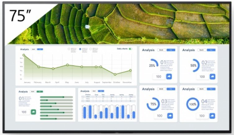 8giOa7xUgUCzRKnLu6GA2Q.c-r Sony FW-75BZ30L Signage Display Digital signage flat panel 190.5 cm (75") LCD Wi-Fi 440 cd/m² 4K Ultra HD Black Android 24/7 - Image 1