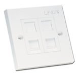 Lindy CAT6 Single Wall Plate with 2 x RJ-45 Shuttered Socket, Unshielded