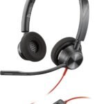 POLY Blackwire 3320 Stereo USB-C Headset +USB-C/A Adapter