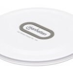 Manhattan Smartphone Wireless Charging Pad, Up to 15W charging (depends on device), QI certified, USB-C to USB-A cable included, USB-C input into pad, Cable 80cm, White, Three Year Warranty, Boxed