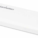Manhattan Power Bank, 10000 mAh, Output: 2x USB-A (2.1A & 1A), Input: USB-C & Micro-USB (both 2A), White, One Year Warranty, Blister