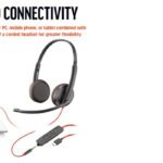 POLY Blackwire 3225 Stereo USB-C Headset +3.5mm Plug +USB-C/A Adapter