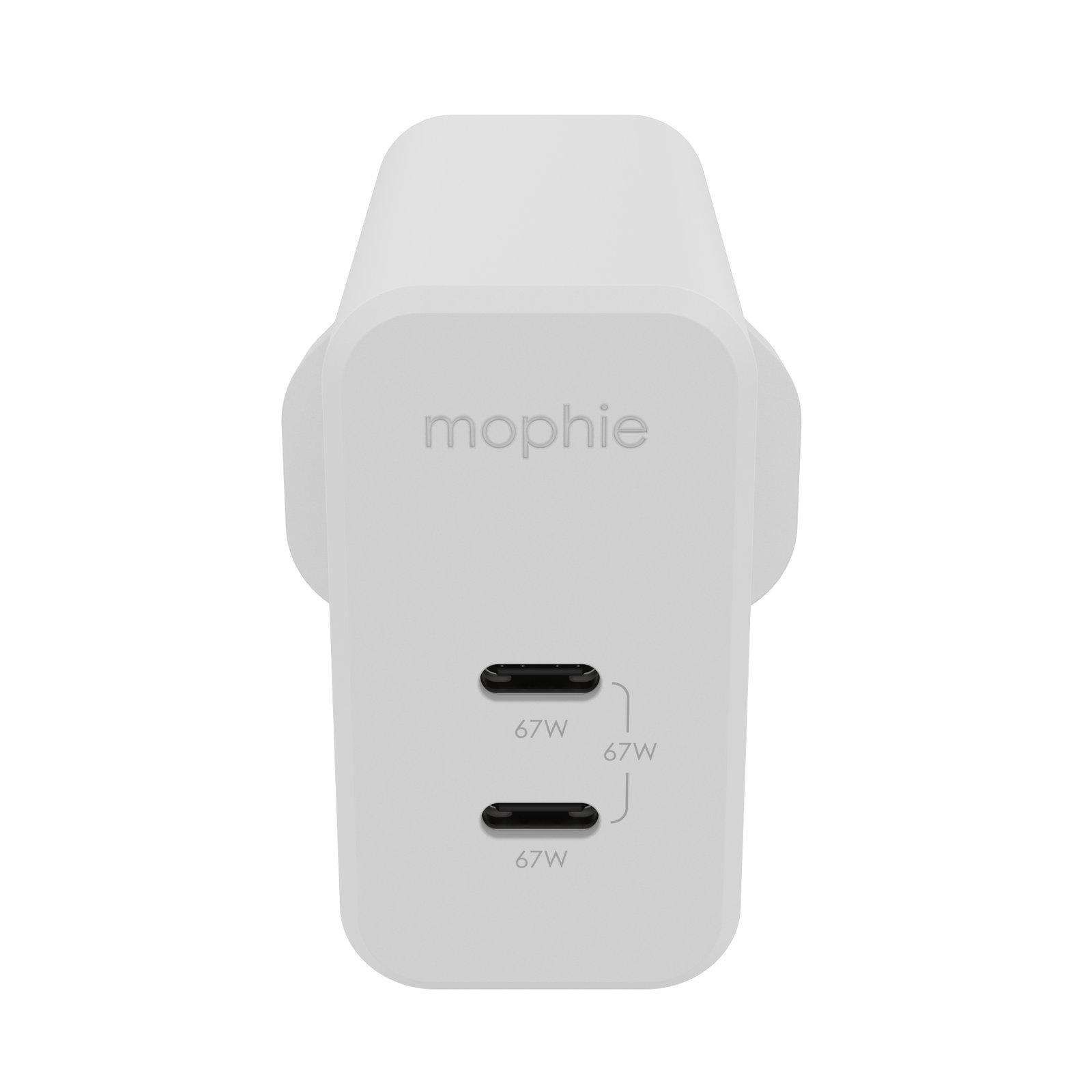 YxTFvUFu9UyoSo7UMNoi0g.c-r mophie Accessories-Wall Adapter-USB-C-PD-DUAL-67W-GAN-White-UK (2xUSBC) - Image 1