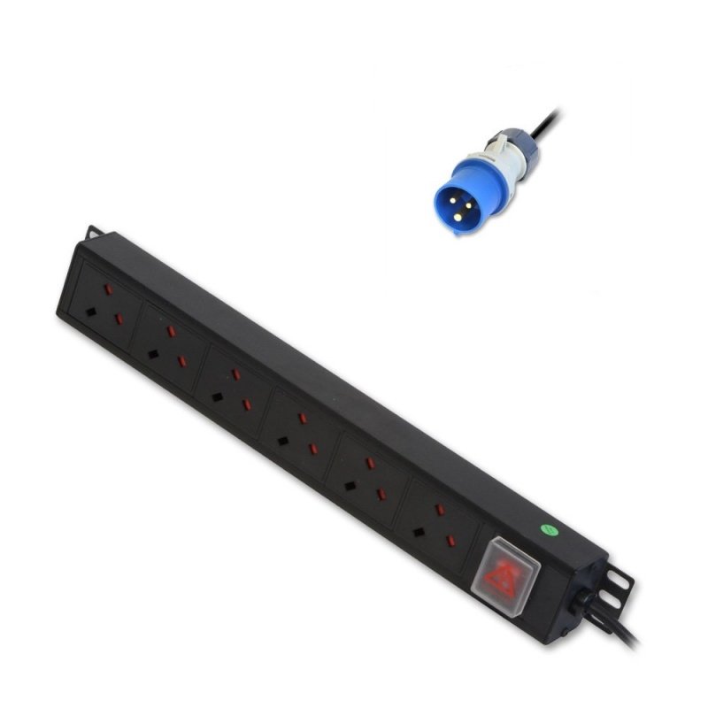 jheiCG4l6kahZiI1_lDyxA.c-r Lindy 6 Way UK Mains Sockets, Vertical PDU with Commando Plug - Image 1