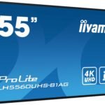 iiyama LH5560UHS-B1AG Signage Display Digital A-board 139.7 cm (55") LED Wi-Fi 500 cd/mÂ² 4K Ultra HD Black Built-in processor Android 11 24/7