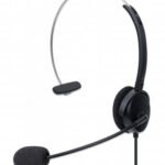 Manhattan Mono On-Ear Headset (USB) (Clearance Pricing), Microphone Boom (padded), Polybag Packaging, Adjustable Headband, In-Line Volume Control, Ear Cushion, USB-A for both sound and mic use, cable 1.5m, Three Year Warranty