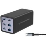 Conceptronic 6-Port 200W GaN USB PD Charger with USB-C Charging Cable, USB-C x 4, USB-A x 2, QC 3.0, PD 3.1, PPS