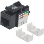 Intellinet Keystone Jack, Cat5e, UTP, Punch-down, Black