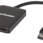 Manhattan DisplayPort 1.2 to 2-Port DisplayPort 1.2 Splitter Hub with MST, 4K@30Hz, USB-A Powered, Video Wall Function, Black, Three Year Warranty, Blister