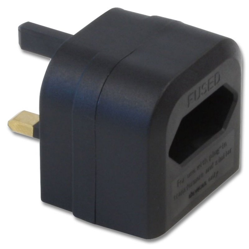 thtQjKDy-kqluSm3hQoTpQ.c-r Lindy Euro Transformer to UK Adapter Plug, Black - Image 1