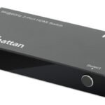 Manhattan HDMI Switch 2-Port, 8K@60Hz, Connects x2 HDMI sources to x1 display, Automatic Switching, Includes Micro-USB to USB-A power cable, Black, Three Year Warranty, Blister