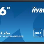 iiyama PROLITE TE8614MIS-B2AG Digital signage flat panel 2.18 m (86") LCD Wi-Fi 435 cd/mÂ² 4K Ultra HD Black Touchscreen Built-in processor Android 24/7