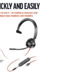 POLY Blackwire 3315 Monaural Microsoft Teams Certified USB-C Headset +3.5mm Plug +USB-C/A Adapter