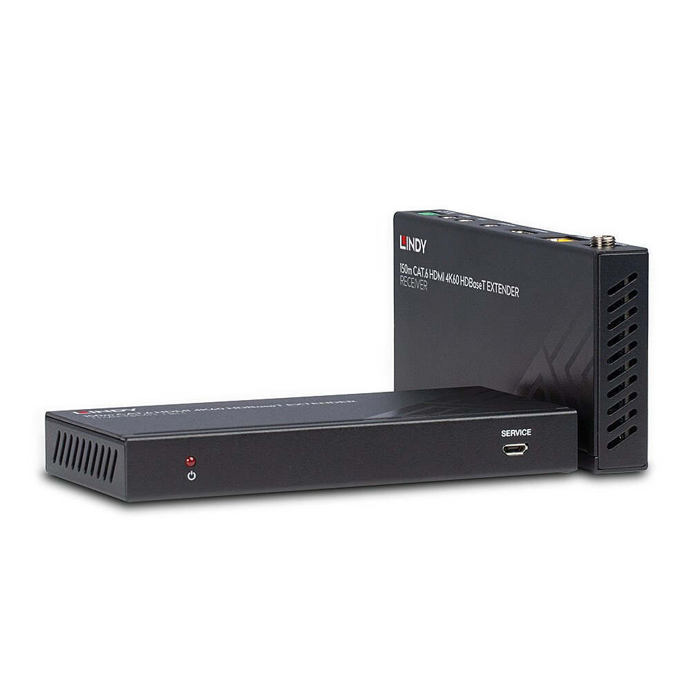 z06n4H473EarYKXlQ_9bkw.c-r Lindy 150m Cat.6 HDMI 4K60, IR and RS-232 HDBaseT Extender - Image 1